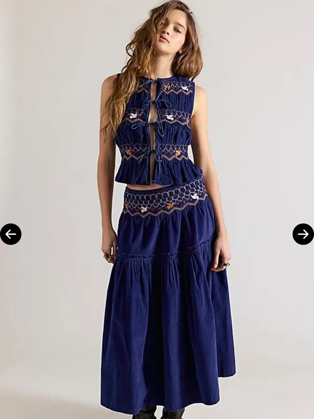 Free People Terra Smoked Maxi Skirt Set